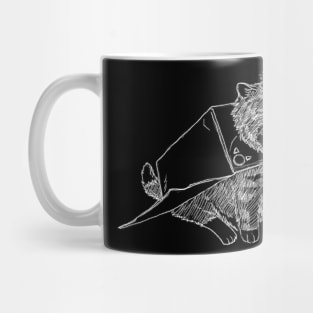 White Line Box Robot Kitty Mug